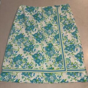 Vintage The Lilly Pulitzer Skirt Plus Size 16 XL Blue Floral